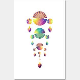 Dream Catcher Triple Tier | Combo 3 Sunset, Peacock and Volcano (White) Posters and Art